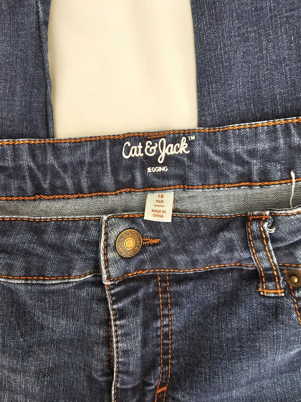 Cat & Jack Denim Jeggings With Eyelet Distressed Patches.  Size 18 Plus (Girls)
